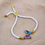 Butterfly Copper Blue Purple White Crystal Thread Slider Bracelet Bulk