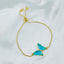 Copper Crystal Gold Blue Butterfly Adjustable Slider Bracelet Bulk