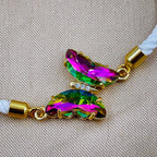 Butterfly Copper Multicolour White Crystal Thread Slider Bracelet Bulk
