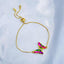 Copper Crystal Multicolour Butterfly Adjustable Slider Bracelet Bulk