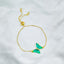 Copper Crystal Gold Green Butterfly Adjustable Slider Bracelet Bulk