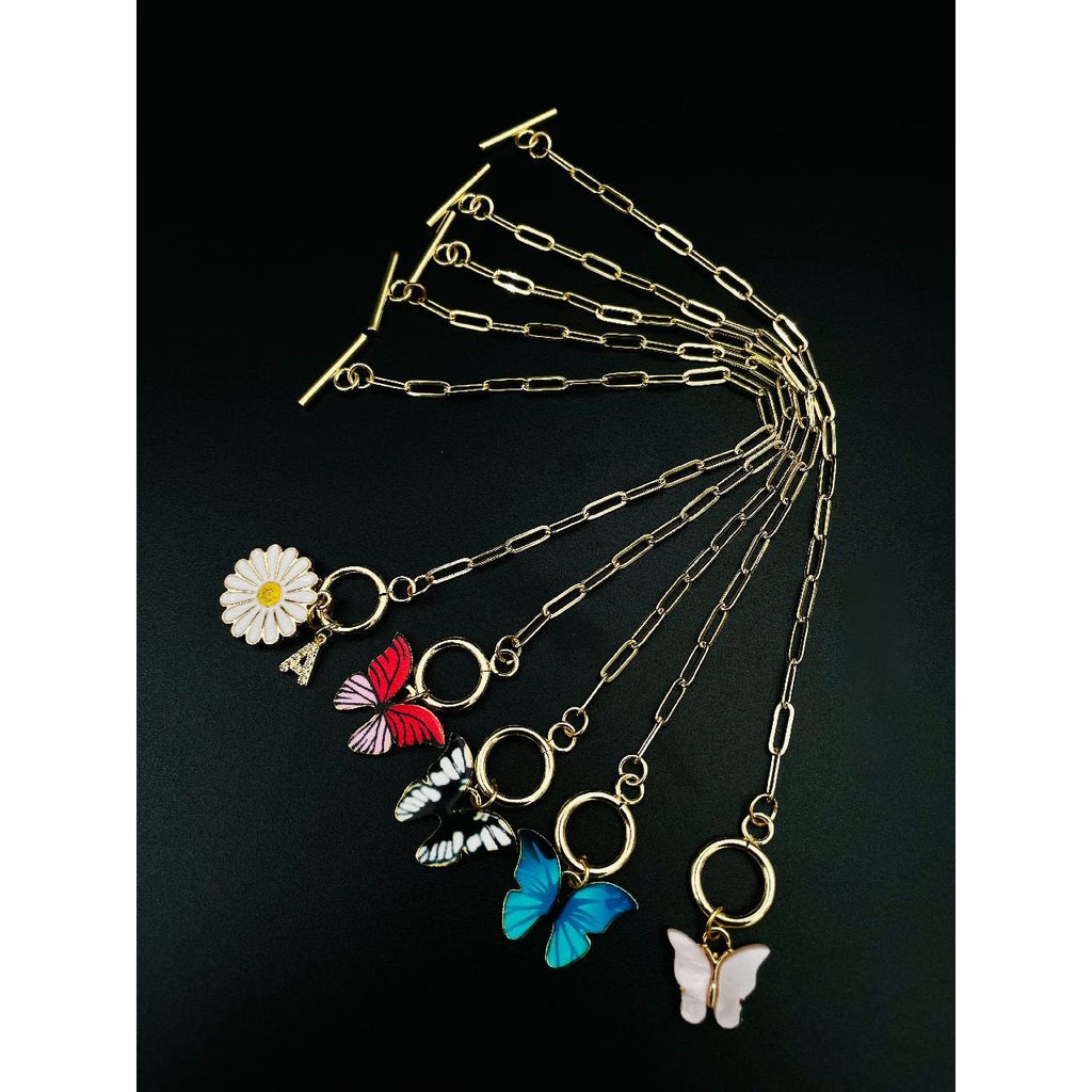 Copper Pink Gold Butterfly Charms Chain Link Bracelet Women Girls Bulk