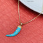 Copper CZ Blue Gold Tooth Tusk Necklace Pendant Chain Girls Bulk
