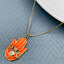 Enamel CZ Orange Gold Evil Eye Necklace Pendant Chain Girls Bulk