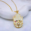 Copper Enamel CZ White Gold Evil Eye Necklace Pendant Chain Bulk
