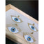 Evil Eye Eyelash White Enamel CZ Copper Charm Pendant Bulk
