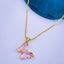 Copper CZ Crystal Pink Gold Butterfly Necklace Pendant Chain Bulk