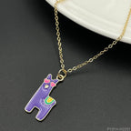 Brass With Enamel Purple Pink Yellow Gold Dinosaur Pendant Girls Bulk