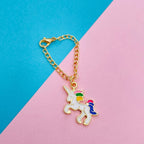 Brass Enamel Unicorn Watch Charm For Women White Gold Bulk