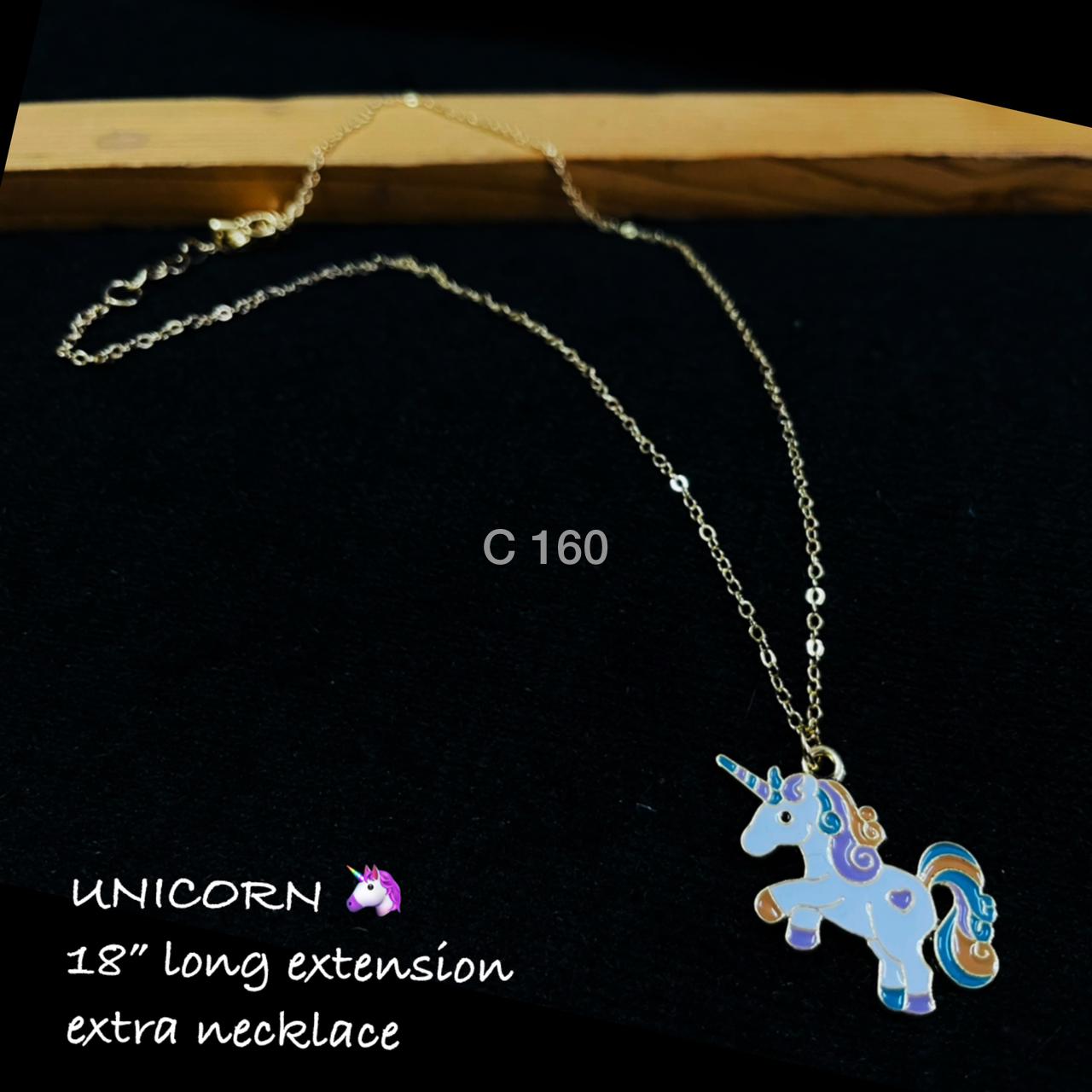 Brass With Enamel Multi Gold Unicorn Necklace Pendant Chain Girls Bulk Main image