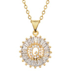 Gold Baguette Initial Alphabet Letter Pendant Chain Bulk