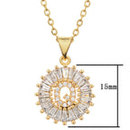 Gold Baguette Initial Alphabet Letter Pendant Chain Bulk