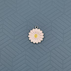 Brass Enamel White Yellow Gold Daisy Flower Pendant For Women