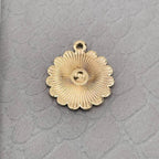 Brass Enamel White Yellow Gold Daisy Flower Pendant For Women