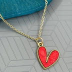 Brass With Enamel Red Gold Heart Pendant For Women Girls Bulk