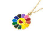 Brass With Enamel Multicolor Gold Smiley Rainbow Pendant Girls Bulk