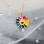 Brass With Enamel Multicolor Gold Smiley Rainbow Pendant Girls Bulk