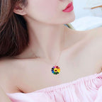 Brass With Enamel Multicolor Gold Smiley Rainbow Pendant Girls Bulk