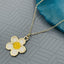 Brass With Enamel White Yellow Gold Flower Pendant Women Girls Bulk