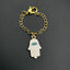 Hamsa Evil Eye Brass Gold White Link Chain Watch Charm Chain Bulk