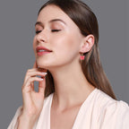 Copper Butterfly Gold Dark Pink Hoop Stud Earring Pair For Women Bulk