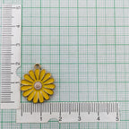 Brass Enamel Yellow White Gold Daisy Flower Pendant For Women