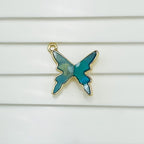 Brass Green Gold Butterfly Accessories Charm For Women