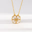 Clover Stainless Steel Cubic Zirconia Magnet Openable Necklace Pendant Chain Women Gold White