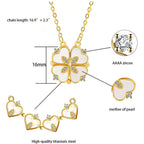 Clover Stainless Steel Cubic Zirconia Magnet Openable Necklace Pendant Chain Women Gold White