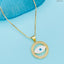 Copper Cubic Zirconia White Gold Evil Eye Pendant Chain Women Bulk