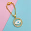 Copper Cubic Zirconia White Gold Evil Eye Watch Charm For Women Bulk