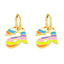 Copper Enamel Alphabets Initial Letter Drop Earring Pair Gold Bulk