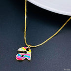 Gold Multi Letter Alphabet Initial A Necklace Pendant Chain Girls Bulk