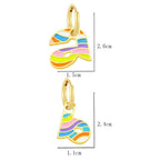 Copper Enamel Alphabets Initial Letter Drop Earring Pair Gold Bulk
