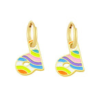 Copper Enamel Alphabets Initial Letter Drop Earring Pair Gold Bulk