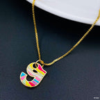 Gold Multi Letter Alphabet Initial A Necklace Pendant Chain Girls Bulk