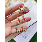 Copper Enamel Alphabets Initial Letter Drop Earring Pair Gold Bulk