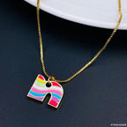 Gold Multi Letter Alphabet Initial A Necklace Pendant Chain Girls Bulk