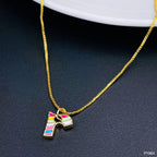 Gold Multi Letter Alphabet Initial A Necklace Pendant Chain Girls Bulk