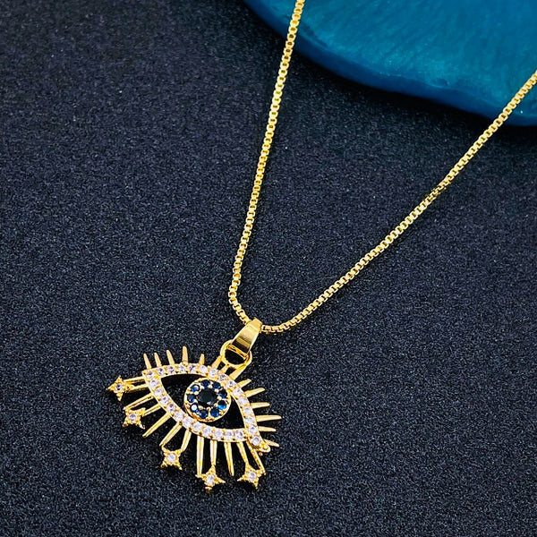 Blue Evil Eye Star Cubic Zirconia Gold Pendant For Women Bulk Main image