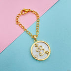 Copper Star Cubic Zirconia Gold Letter Watch Charm Women Bulk