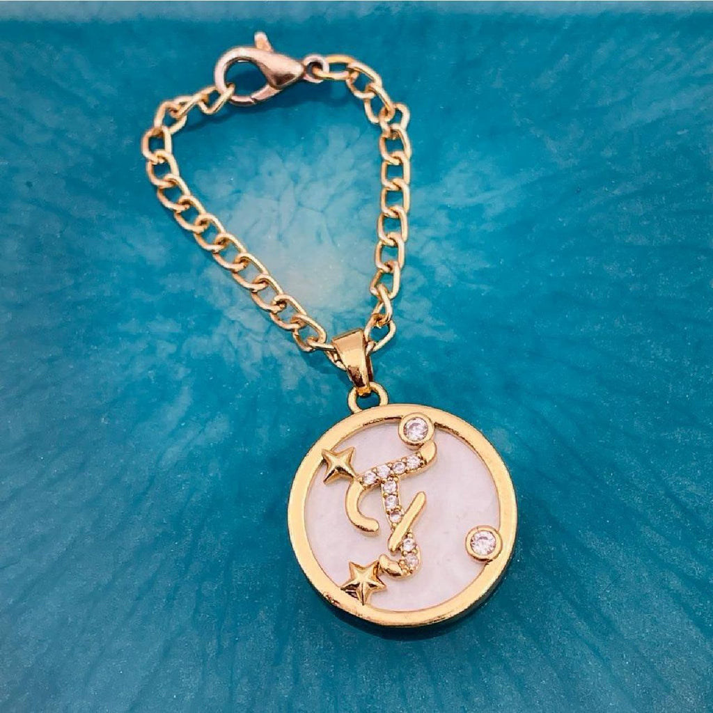 Copper Star Cubic Zirconia Gold Letter Watch Charm Women Bulk