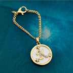 Copper Star Cubic Zirconia Gold Letter Watch Charm Women Bulk