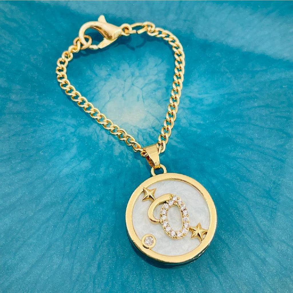 Copper Star Cubic Zirconia Gold Letter Watch Charm Women Bulk