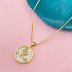 Copper Cubic Zirconia Gold Letter Necklace Pendant Chain Bulk