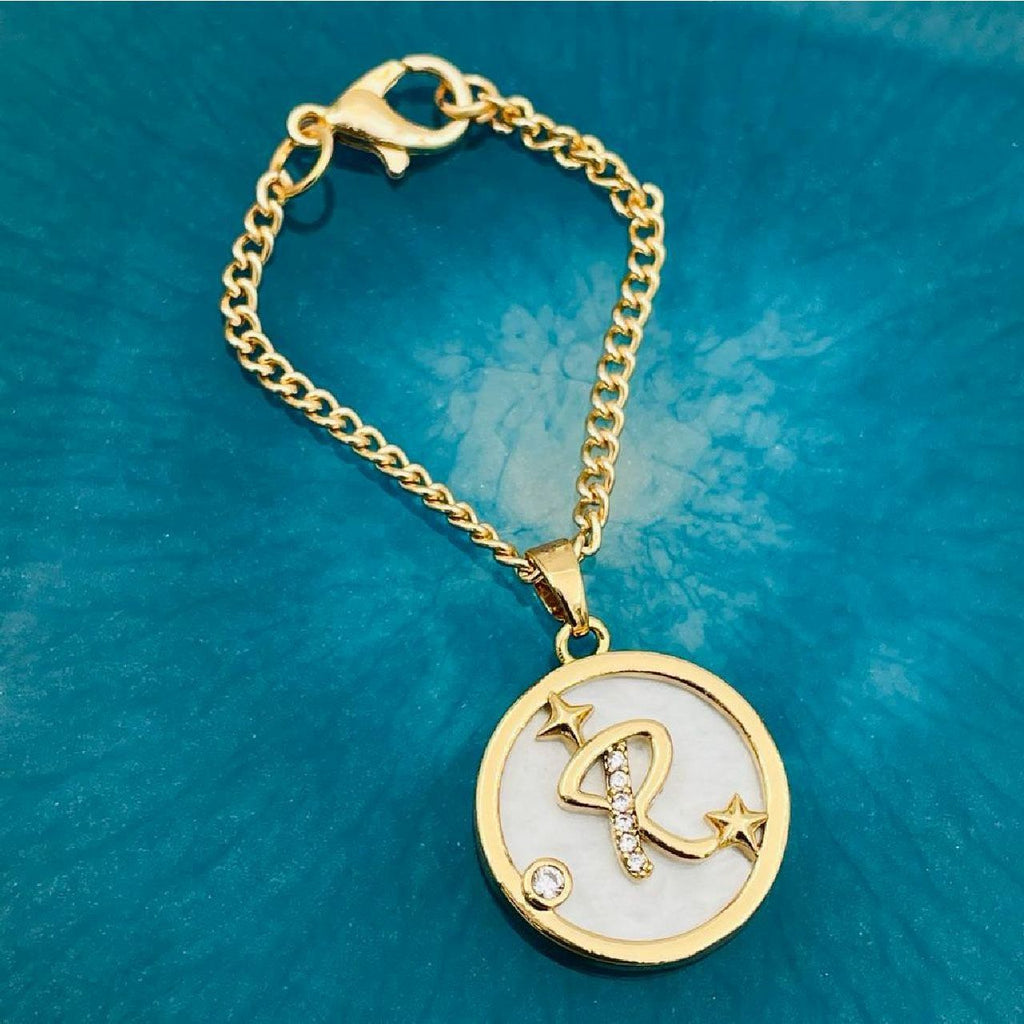 Copper Star Cubic Zirconia Gold Letter Watch Charm Women Bulk