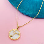 Copper Cubic Zirconia Gold Letter Necklace Pendant Chain Bulk
