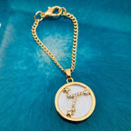 Copper Star Cubic Zirconia Gold Letter Watch Charm Women Bulk