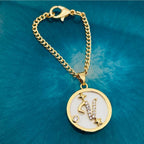 Copper Star Cubic Zirconia Gold Letter Watch Charm Women Bulk