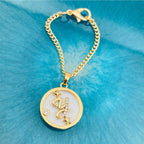 Copper Star Cubic Zirconia Gold Letter Watch Charm Women Bulk